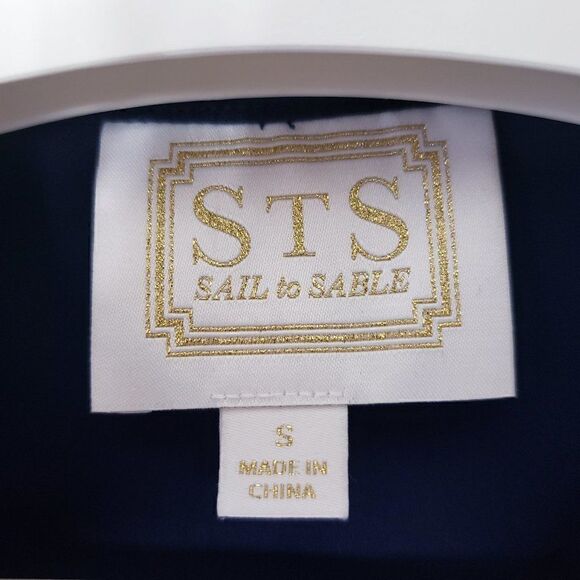 Sail To Sable Tartan Plaid Stretch Tunic Top Size S Blue Green Velvet Trim - Picture 6 of 8